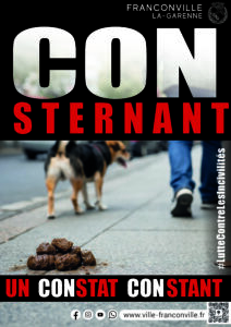 Affiche consternant campagne incivilités franconville chien